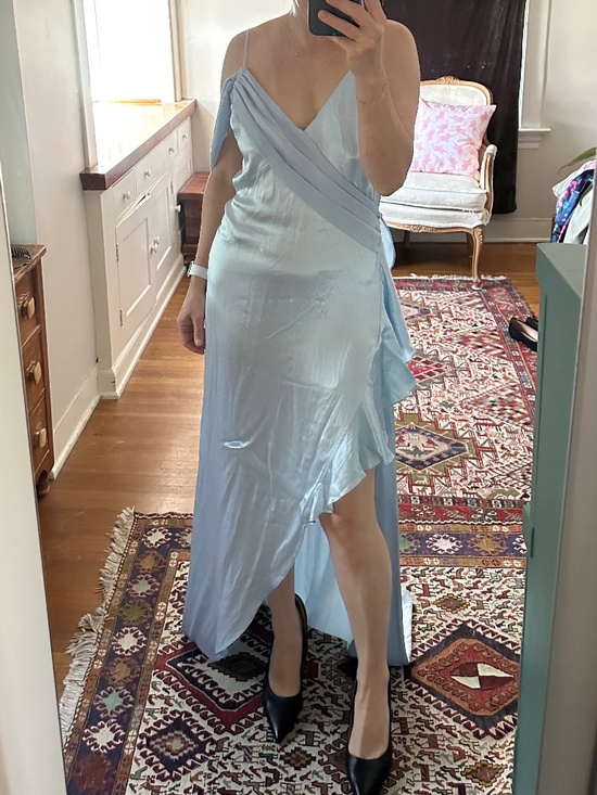For Love And Lemons Dresses & Skirts - NEW For Love & Lemons James Maxi Light Blue High-Low Spaghetti-Strap Dress